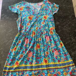 Xxl aqua flora dress